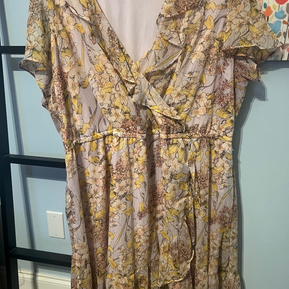 Floral Wrap Dress with Ruffle Details